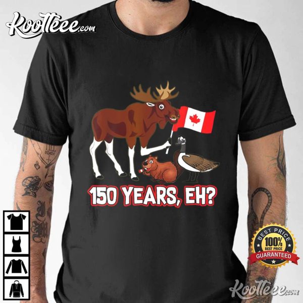 Canada Day 150 Years Moose Beaver Goose T-Shirt