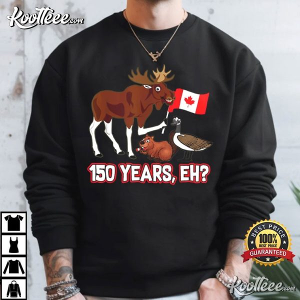 Canada Day 150 Years Moose Beaver Goose T-Shirt