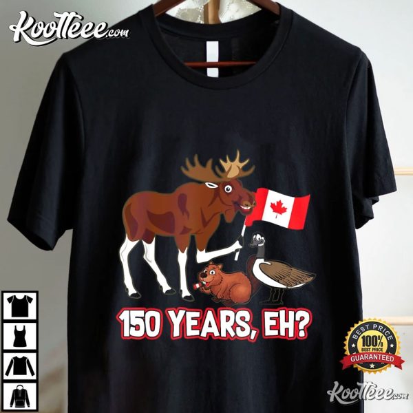 Canada Day 150 Years Moose Beaver Goose T-Shirt