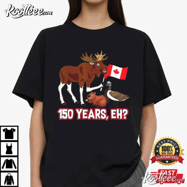 Canada Day 150 Years Moose Beaver Goose T-Shirt