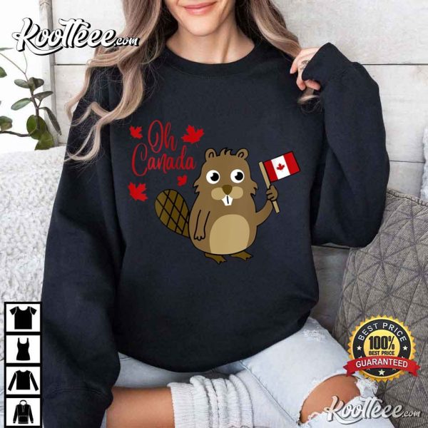 Happy Canada Day Funny Canadian Groundhog T-Shirt