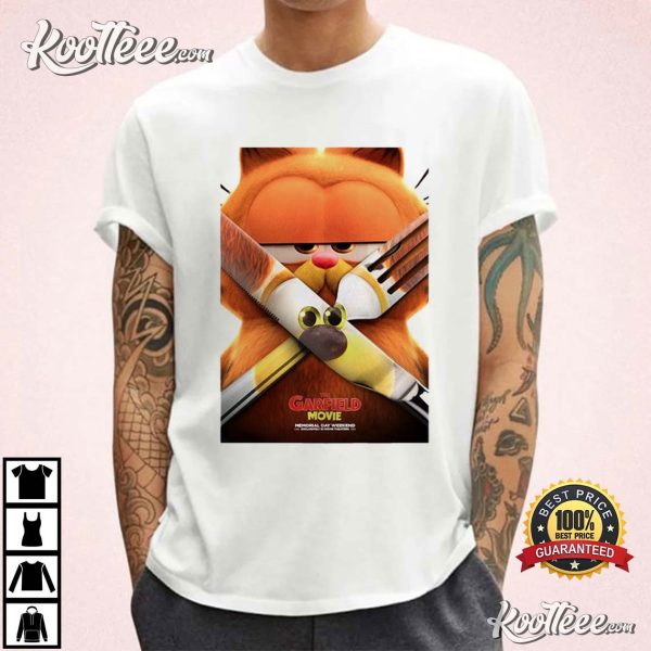 The Garfield Movie Poster Deadpool And Wolverine Style T-Shirt