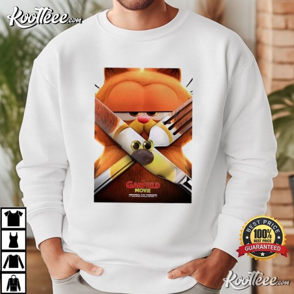 The Garfield Movie Poster Deadpool And Wolverine Style T-Shirt