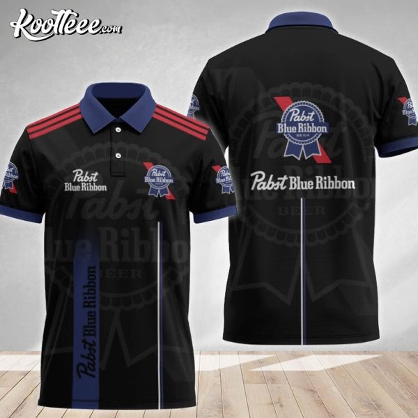 Pabst Blue Ribbon Black Esports Inspired Polo Shirt