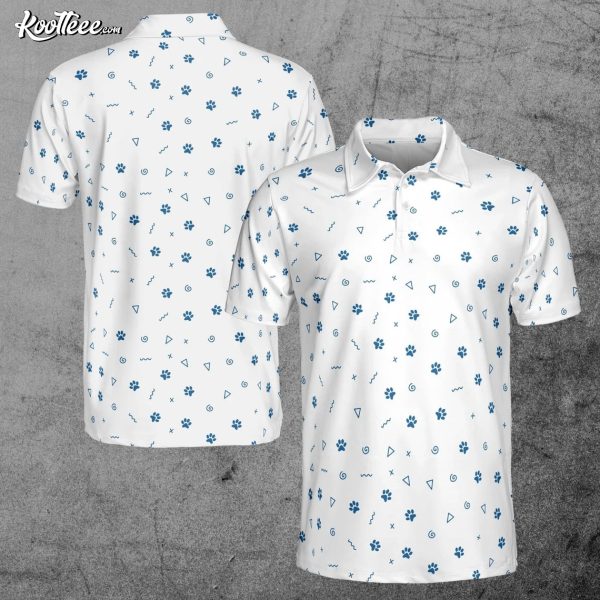 Funny Dog Paw Print Pattern Polo Shirt