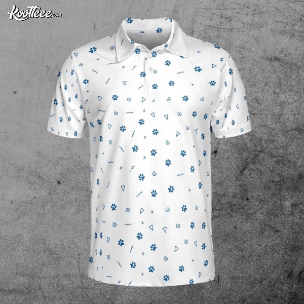 Funny Dog Paw Print Pattern Polo Shirt