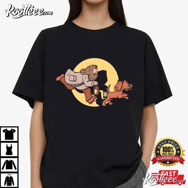 Hagrid And Fluffy The Adventures Of Tintin Style T-Shirt