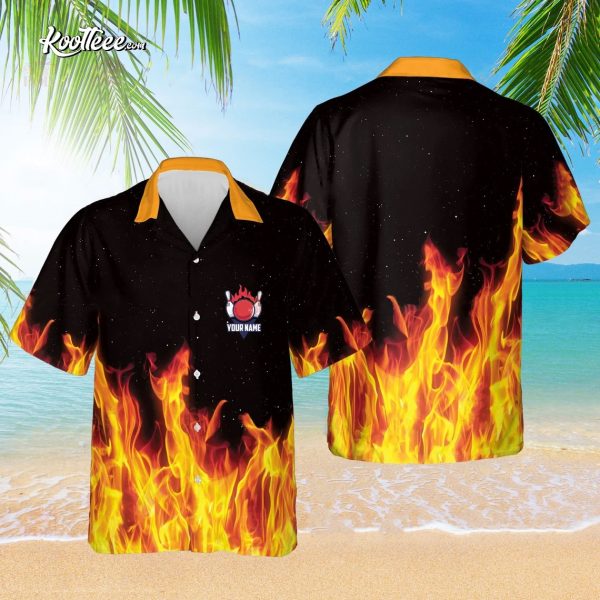 Bowling Magic Flame Fire Custom Hawaiian Shirt