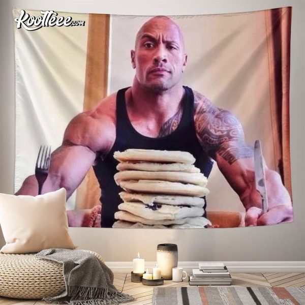 The Rocks Pancakes Dwayne Johnson Meme Wall Tapestry