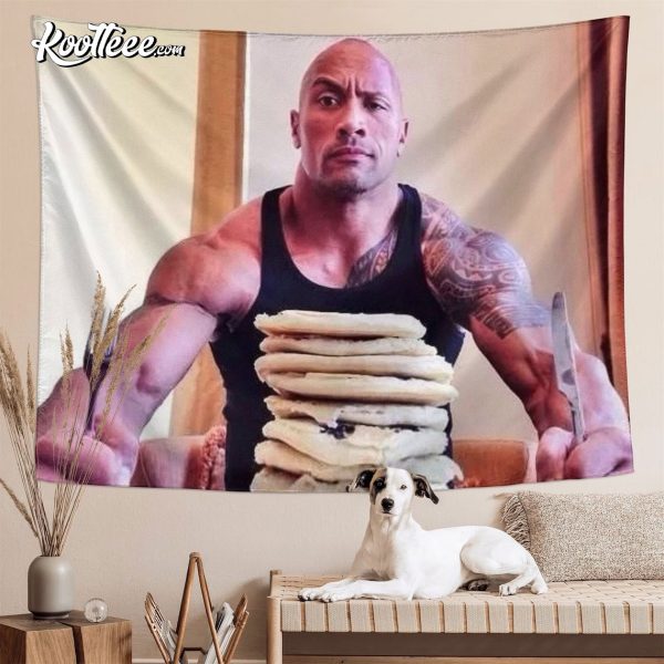 The Rocks Pancakes Dwayne Johnson Meme Wall Tapestry