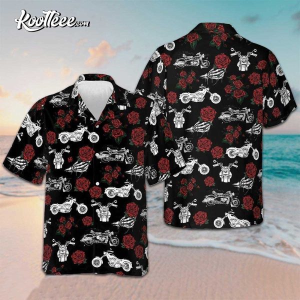 Motorbike Rose Gifts For Motorcycle Lovers Hawaiian Shirt