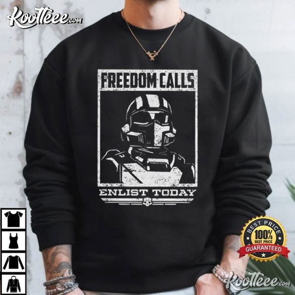 Helldivers 2 Spread Democracy Freedom Calls Enlist Today T-Shirt