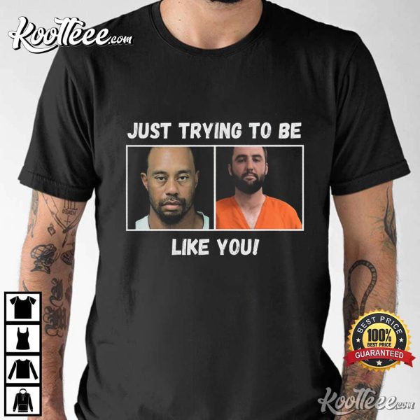 Tiger Woods Scottie Scheffler Mugshot Funny Golf T-Shirt