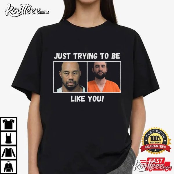 Tiger Woods Scottie Scheffler Mugshot Funny Golf T-Shirt