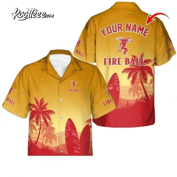 Fireball Whisky Summer Personalized Hawaiian Shirt