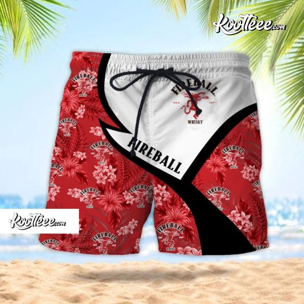 Fireball Cinnamon Whisky Hawaiian Shorts