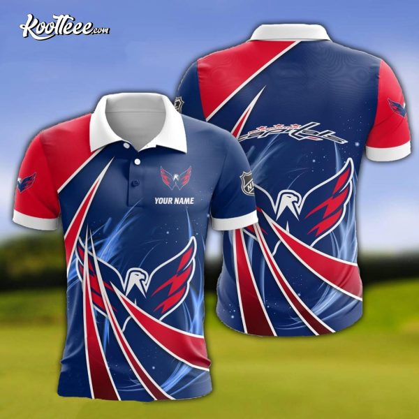 Washington Capitals Custom Name Polo Shirt