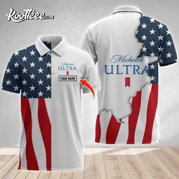 Personalized Michelob ULTRA American Flag Polo Shirt