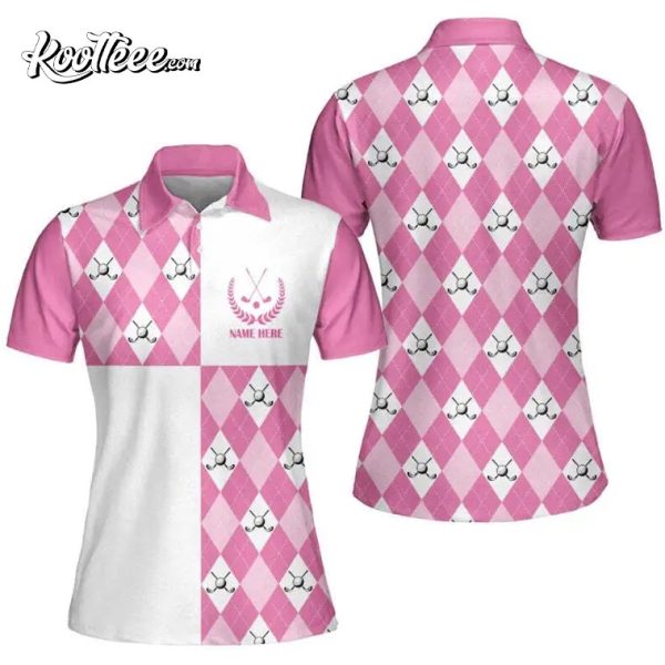 Pink Funny Golf Polo Shirt