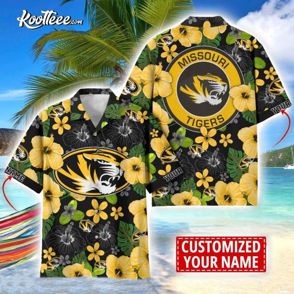 Missouri Tigers Floral Custom Name Hawaiian Shirt