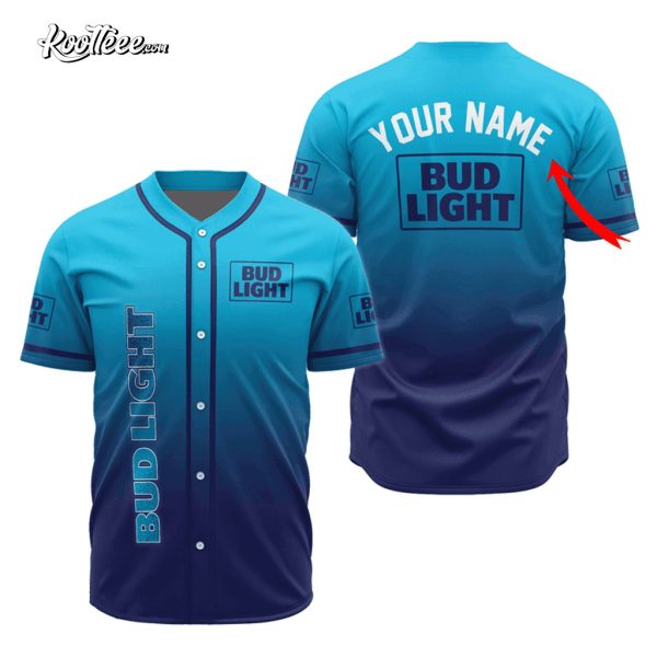 Bud Light Gradient Personalized Baseball Jersey