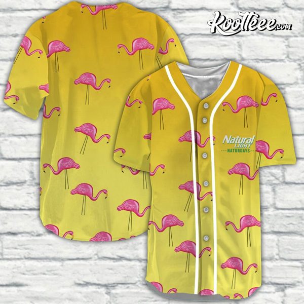 Natural Light Naturdays Pink Flamingo Baseball Jersey