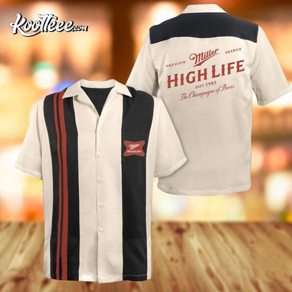 Miller High Life Vintage Beige Hawaiian Shirt