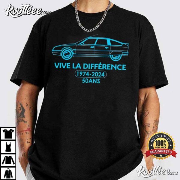 Citroen CX Car Vive La Difference 1974 2024 T-Shirt