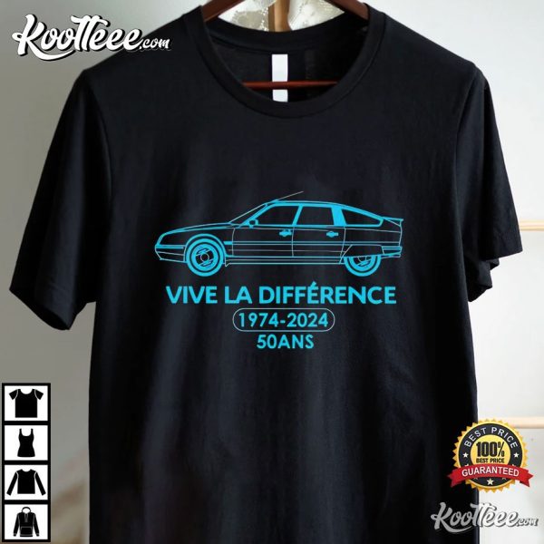 Citroen CX Car Vive La Difference 1974 2024 T-Shirt