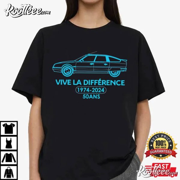 Citroen CX Car Vive La Difference 1974 2024 T-Shirt