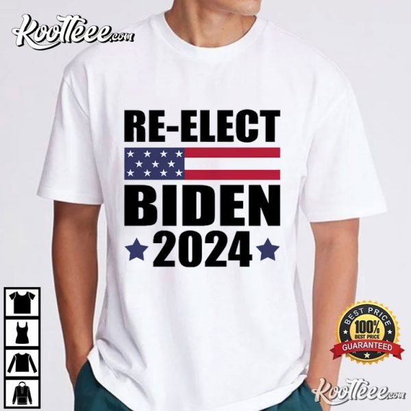 Re-elect Biden American Flag Pro Biden 2024 Election T-Shirt