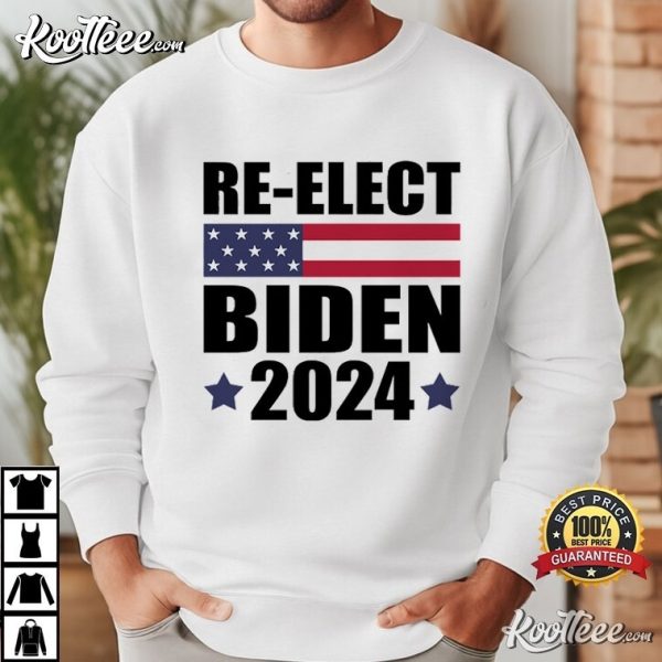 Re-elect Biden American Flag Pro Biden 2024 Election T-Shirt