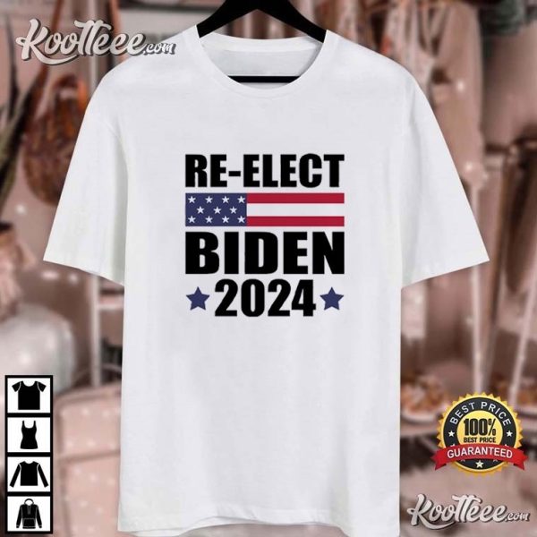 Re-elect Biden American Flag Pro Biden 2024 Election T-Shirt