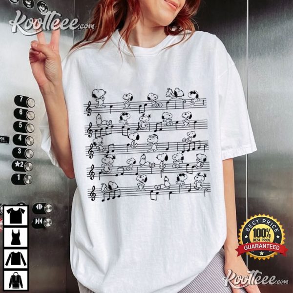 Snoopy Music Sheet T-Shirt