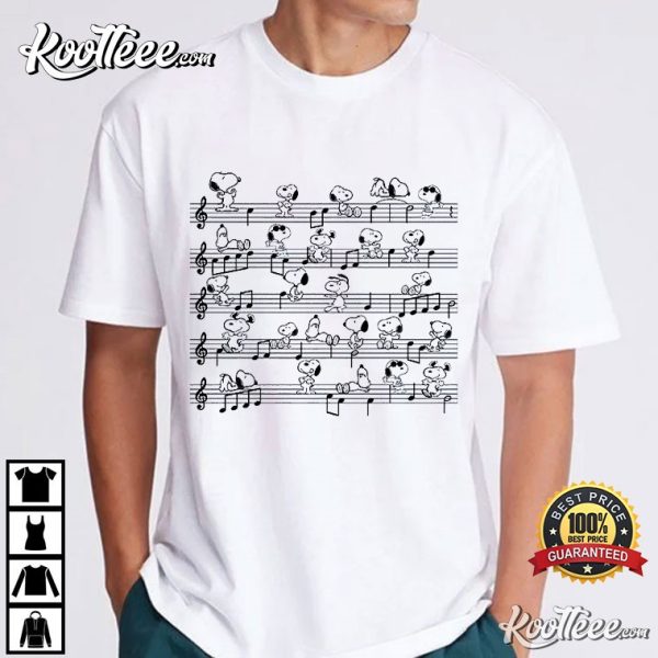 Snoopy Music Sheet T-Shirt