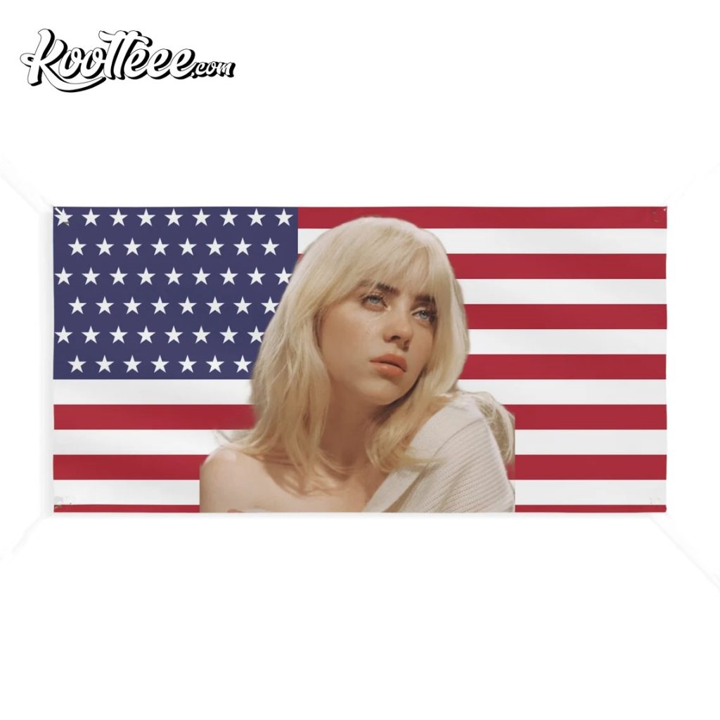 Billie Eilish Happier Than Ever American Flag Wall Tapestry