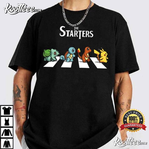 The Starters Pokemon Abbey Road T-Shirt