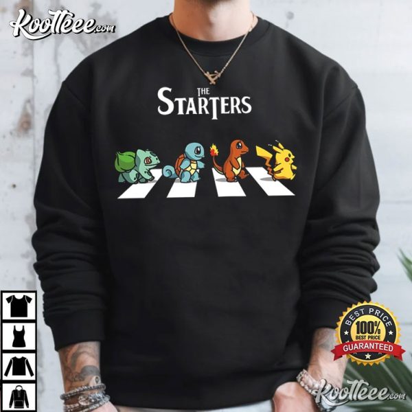 The Starters Pokemon Abbey Road T-Shirt