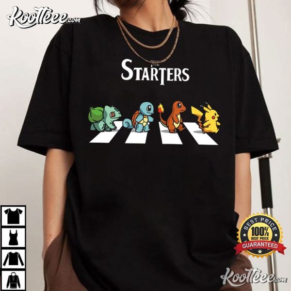 The Starters Pokemon Abbey Road T-Shirt