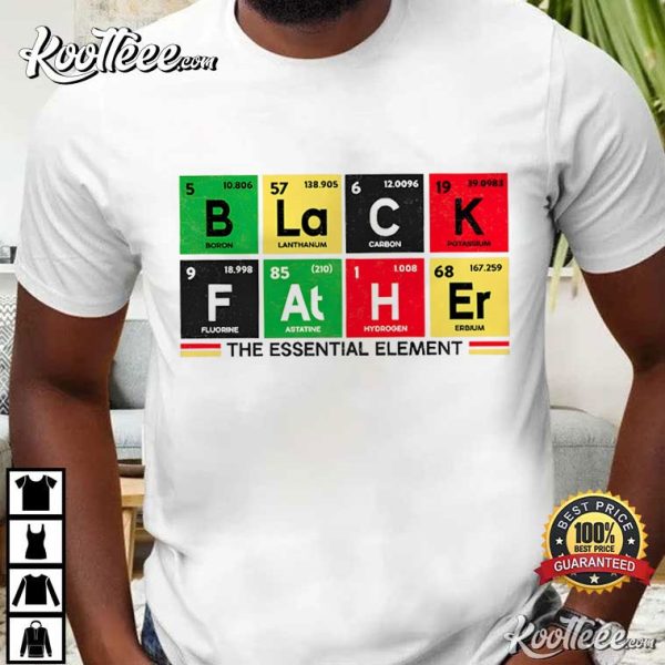 Black Father Element Juneteenth Afro Father’s Day T-Shirt