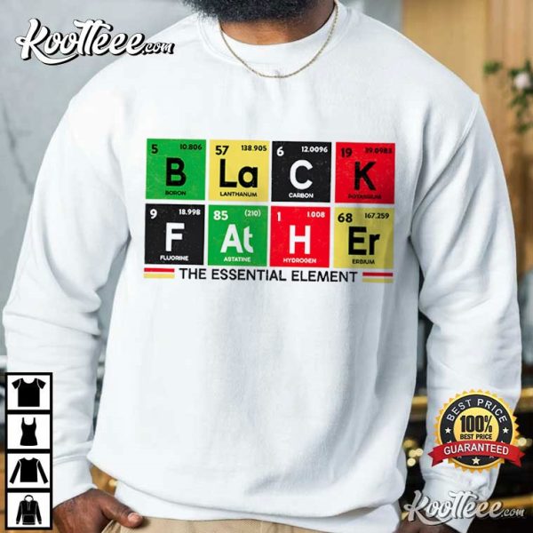 Black Father Element Juneteenth Afro Father’s Day T-Shirt