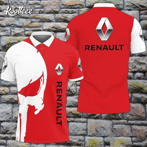 Renault Car Red Skull Polo Shirt