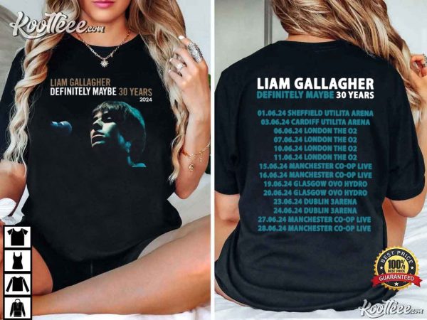 Liam Gallagher Definitely Maybe 30 Years Tour 2024 T-Shirt