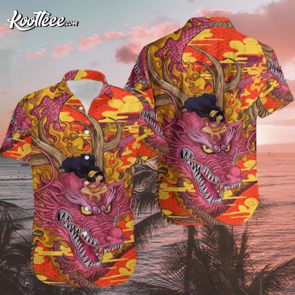 One Piece Monkey D Luffy And Dragon Fan Gifts Hawaiian Shirt