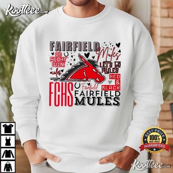 Fairfield Mules High School Typography T-Shirt