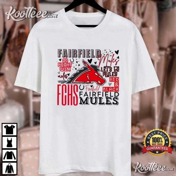 Fairfield Mules High School Typography T-Shirt