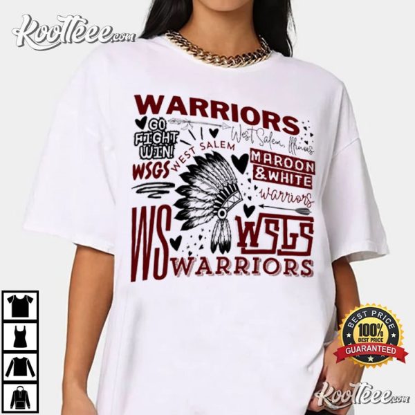 West Salem Warriors School Typography T-Shirt