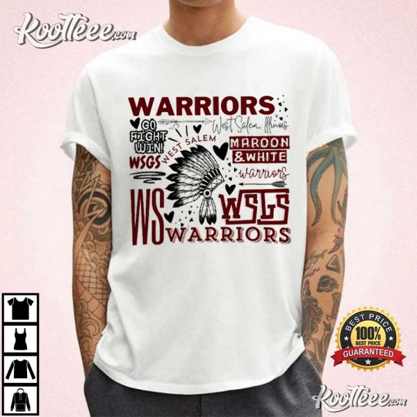 West Salem Warriors School Typography T-Shirt