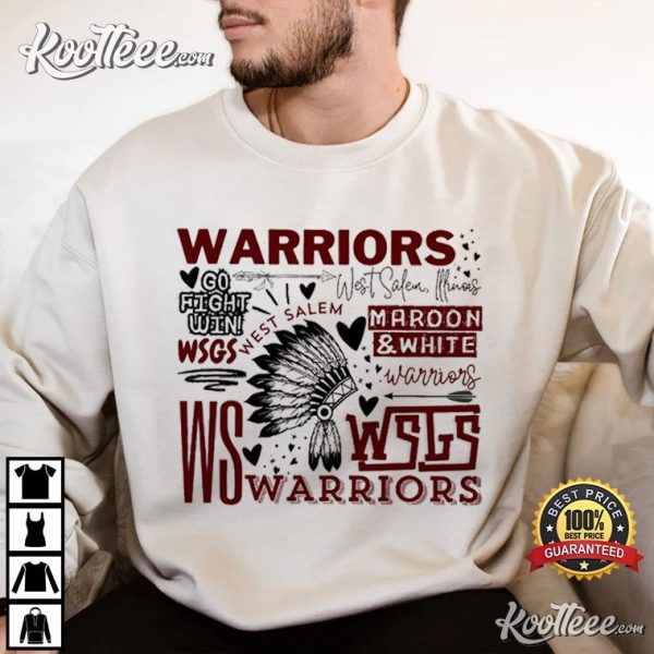 West Salem Warriors School Typography T-Shirt