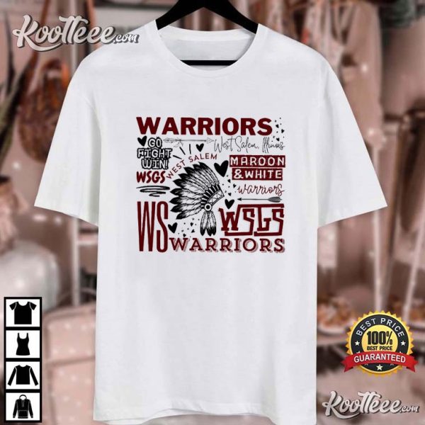 West Salem Warriors School Typography T-Shirt